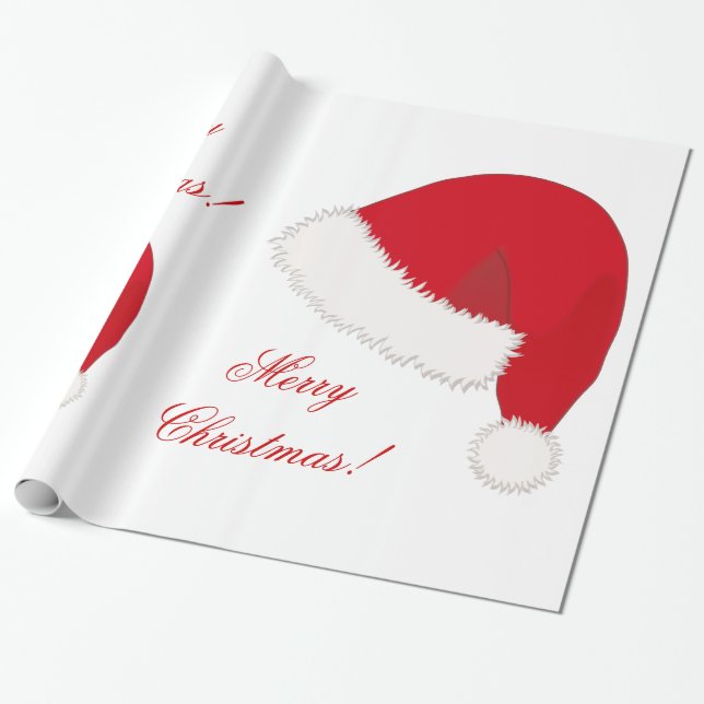 Papier Cadeau Papier d'enveloppement de Noël avec chapeau de Pèr (Déroulé)
