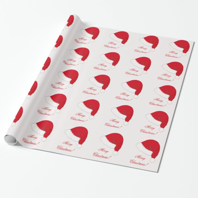 Papier Cadeau Papier d'enveloppement de Noël avec chapeau de Pèr (Déroulé)