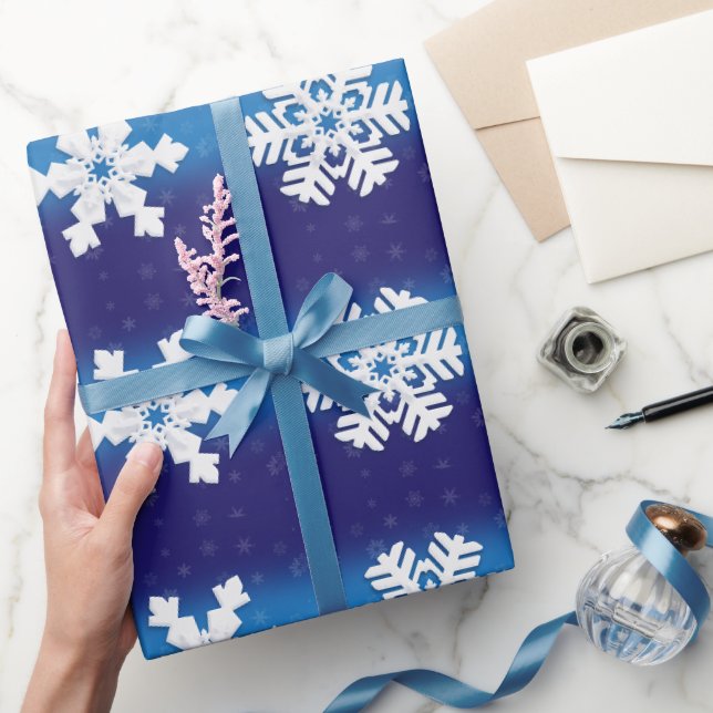 Papier Cadeau Papier d'enveloppement de Noël avec flocons de nei (Cadeaux)