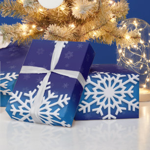Papier Cadeau Papier d'enveloppement de Noël avec flocons de nei
