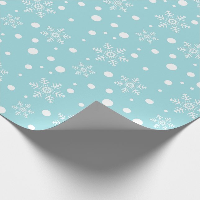 Papier Cadeau Papier d'enveloppement de Noël avec flocons de nei (Coin)