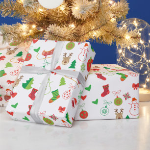 Papier Cadeau Papier d'enveloppement de Noël avec personnages de