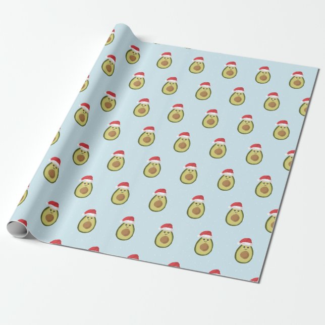 Papier Cadeau Papier d'enveloppement de Noël Avocado Père Noël (Déroulé)