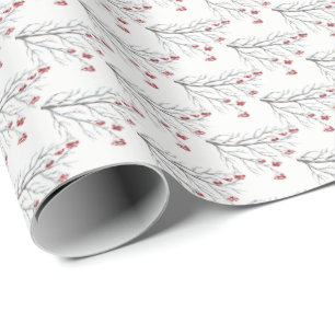 Papier Cadeau Papier d'enveloppement de Noël-Berry d'hiver