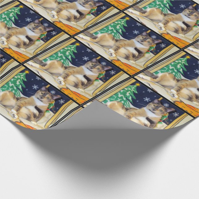 Papier Cadeau Papier d'enveloppement de Noël Callie's Cat (Coin)