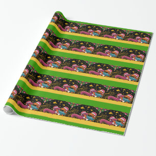 Papier Cadeau Papier d'enveloppement de Noël Dachsunds - SRF