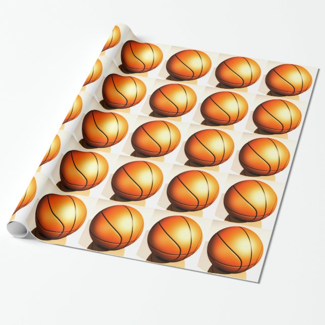 Papier Cadeau Papier d'enveloppement de Noël de basket-ball (Déroulé)