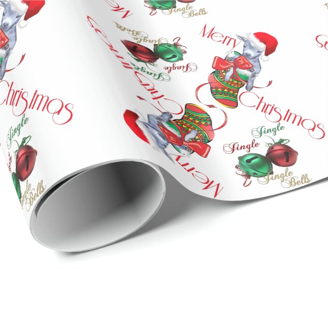 Papier Cadeau Papier d'enveloppement de Noël de chèvre de bébé (Coin rond)