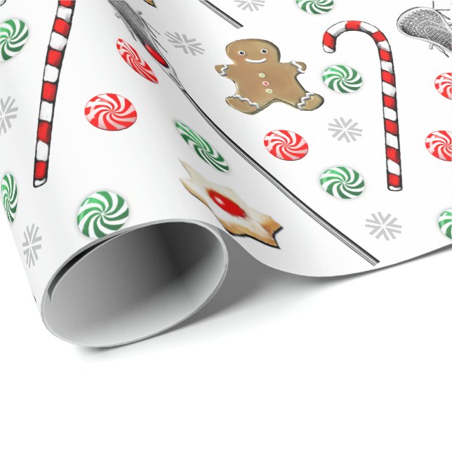 Papier Cadeau Papier d'enveloppement de Noël de crosse (Coin rond)