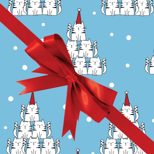 Papier Cadeau Papier d'enveloppement de Noël de l'arbre de chat (Créateur téléchargé)
