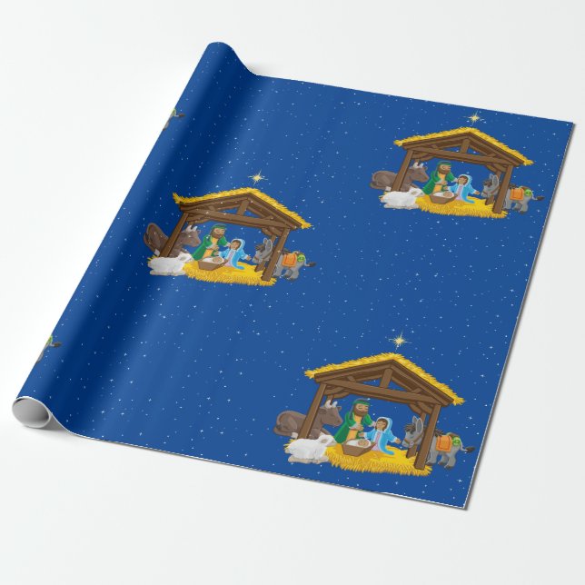 Papier Cadeau Papier d'enveloppement de Noël de Nativité (Déroulé)