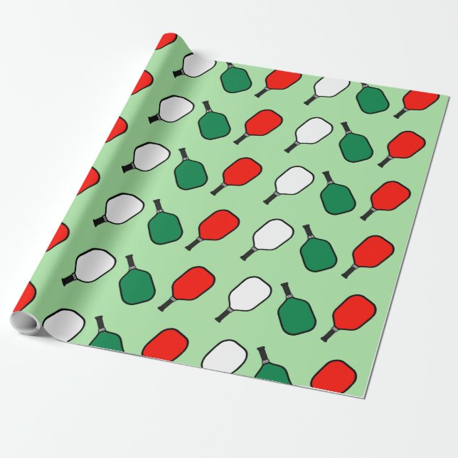 Papier Cadeau Papier d'enveloppement de Noël de Pickleball (Déroulé)