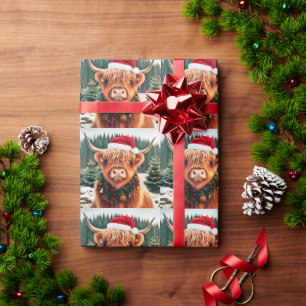 Papier Cadeau Papier d'enveloppement de Noël de vache Highland