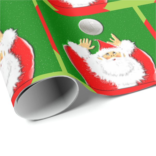 Papier Cadeau Papier d'enveloppement de Noël de volley-ball (Coin rond)