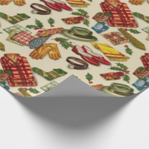 Papier Cadeau Papier d'enveloppement de Noël des années 1950