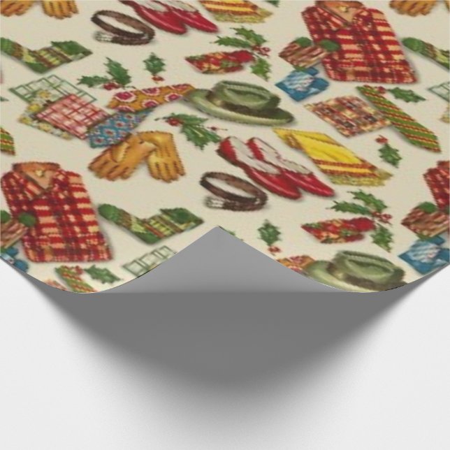 Papier Cadeau Papier d'enveloppement de Noël des années 1950 (Coin)