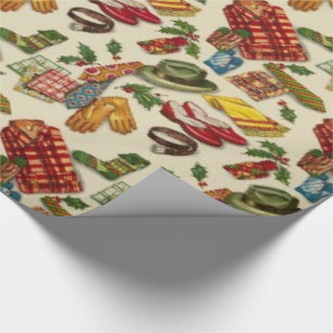 Papier Cadeau Papier d'enveloppement de Noël des années 1950