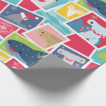 Papier d'enveloppement de Noël des espèces de requ