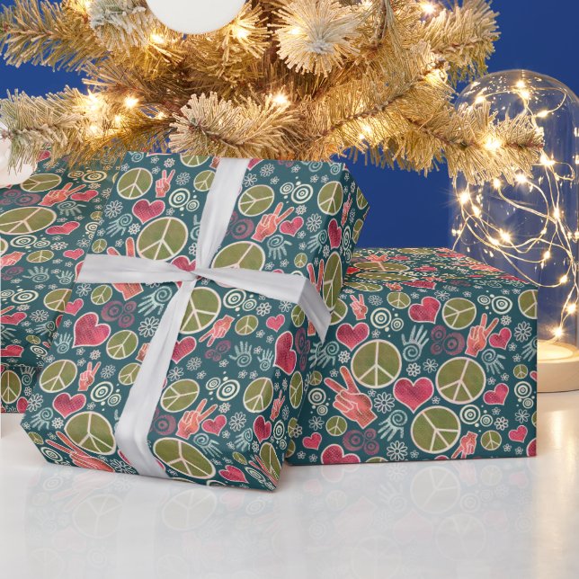 Papier Cadeau Papier d'enveloppement de Noël des signes de paix (Vacances)
