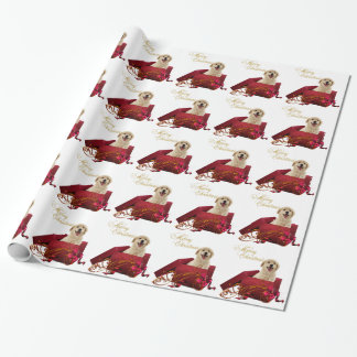 Papier Cadeau Papier d'enveloppement de Noël du Labrador jaune