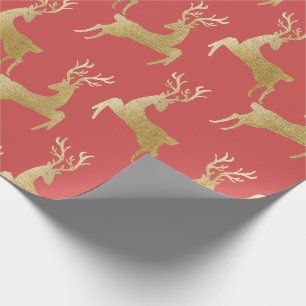 Papier Cadeau Papier d'enveloppement de Noël Elegant Gold Deer