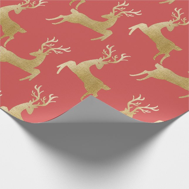 Papier Cadeau Papier d'enveloppement de Noël Elegant Gold Deer (Coin)