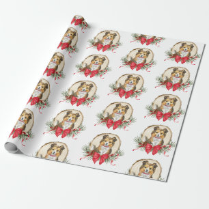 Papier Cadeau Papier d'enveloppement de Noël en tranche de bois 