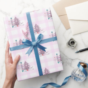 Papier Cadeau Papier d'enveloppement de Noël en vichy noisette r