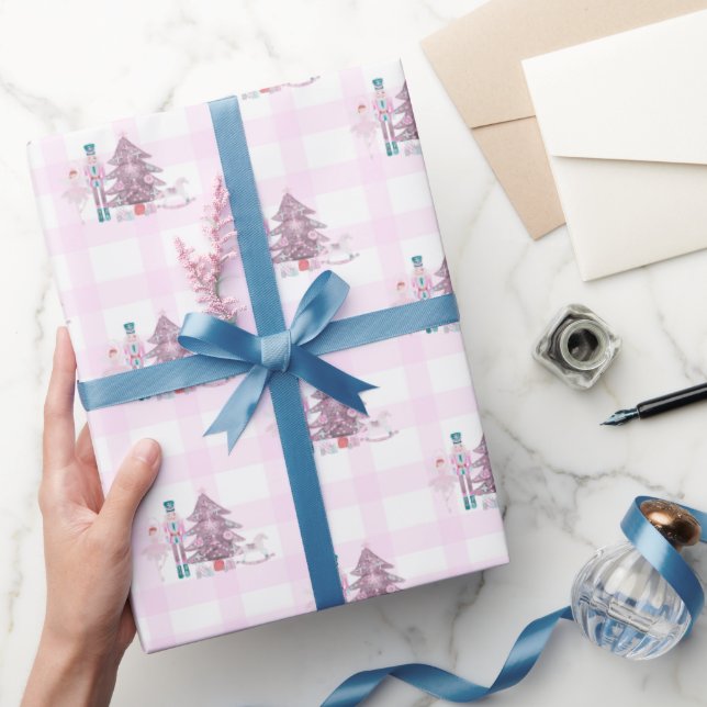 Papier Cadeau Papier d'enveloppement de Noël en vichy noisette r (Cadeaux)