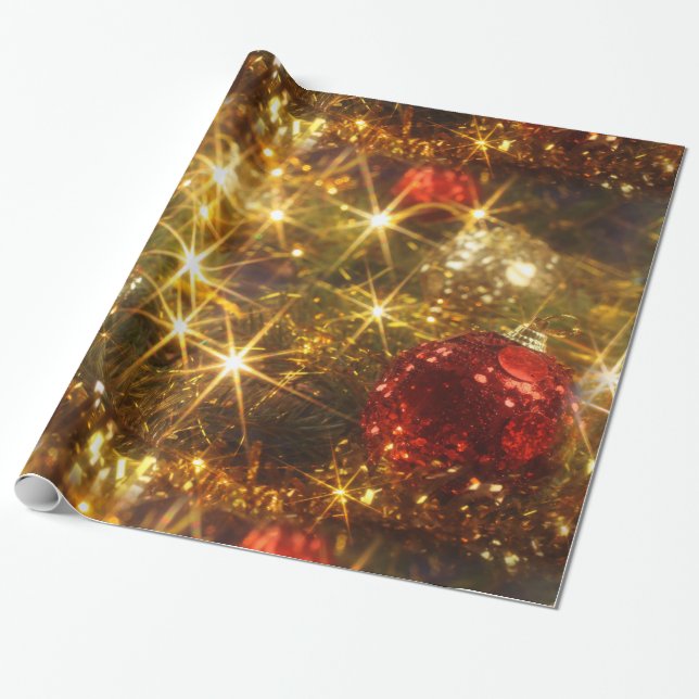 Papier Cadeau Papier d'enveloppement de Noël étincelant (Déroulé)