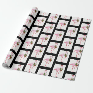 Papier Cadeau Papier d'enveloppement de Noël Flamant rose Père N
