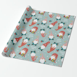 Papier Cadeau Papier d'enveloppement de Noël Gnomes