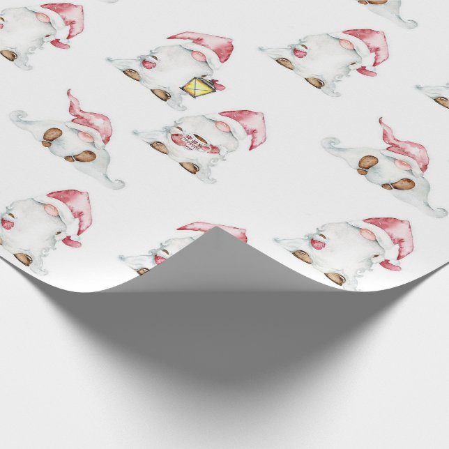 Papier Cadeau Papier d'enveloppement de Noël - Gnomes avec cadea (Coin)
