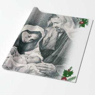 Papier Cadeau Papier d'enveloppement de Noël Jésus