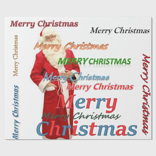 Papier Cadeau Papier d'enveloppement de Noël Joyeux Noël Père No (Plat)