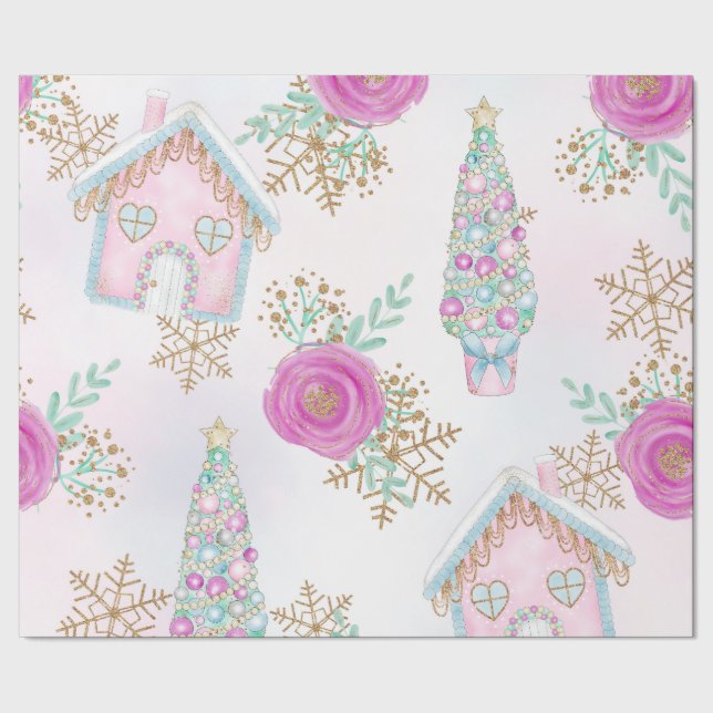 Papier Cadeau Papier d'enveloppement de Noël magique Pastel (Couture)