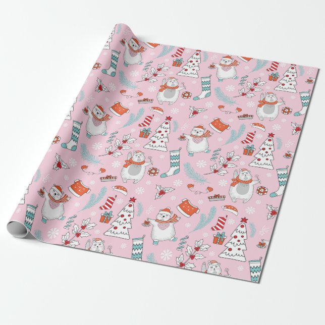 Papier Cadeau Papier d'enveloppement de Noël mignon (Déroulé)