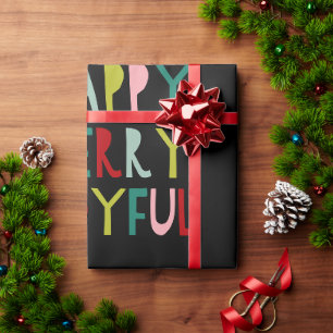 Papier Cadeau Papier d'enveloppement de Noël moderne et coloré