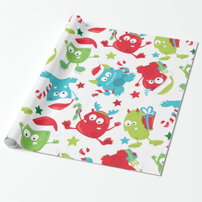 Papier Cadeau Papier d'enveloppement de Noël Monsters (Déroulé)