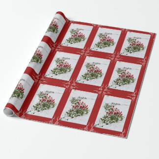 Papier Cadeau Papier d'enveloppement de Noël - Neige et Tulipes 