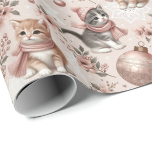 Papier Cadeau Papier d'enveloppement de Noël Pastel Kittens