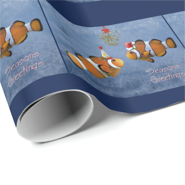 Papier Cadeau Papier d'enveloppement de Noël pêché - Noël (Coin rond)