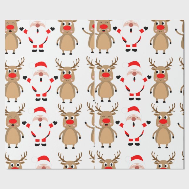 Papier Cadeau Papier d'enveloppement de Noël Père Noël (Couture)