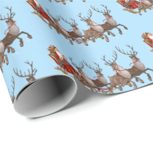 Papier Cadeau Papier d'enveloppement de Noël-Père Noël