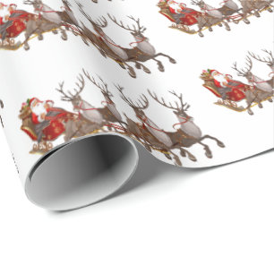 Papier Cadeau Papier d'enveloppement de Noël-Père Noël