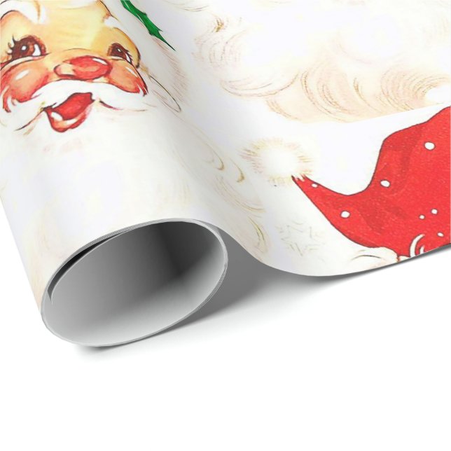 Papier Cadeau Papier d'enveloppement de Noël Père Noël (Coin rond)