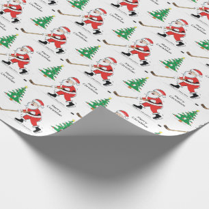 Papier Cadeau Papier d'enveloppement de Noël Père Noël de hockey