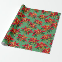 Papier d'enveloppement de Noël Poinsettia