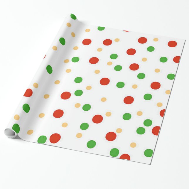 Papier Cadeau Papier d'enveloppement de Noël Polka Dot Fun (Déroulé)