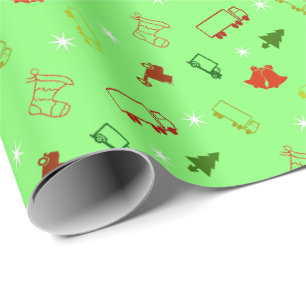 Papier Cadeau Papier d'enveloppement de Noël pour camion de gran